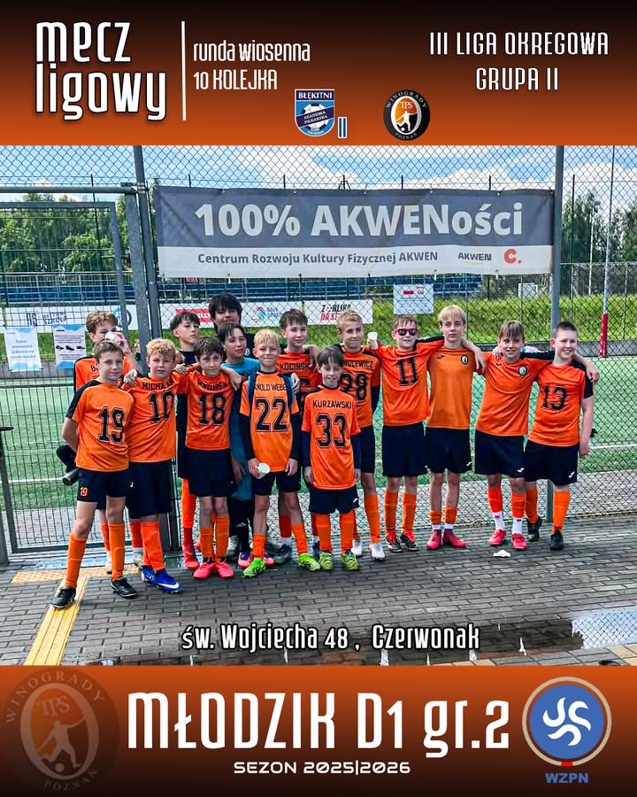 🟧Zespół Młodzika D1 grupa II zakończył rozgrywki ligowe w sezonie 2025/2026 w na
