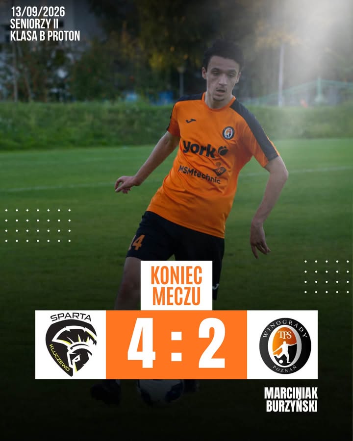 𝑷𝒐𝒅𝒔𝒖𝒎𝒐𝒘𝒂𝒏𝒊𝒆 𝒘𝒆𝒆𝒌𝒆𝒏𝒅𝒖 ⚽️ 🟠 𝐑𝐞𝐳𝐞𝐫𝐰𝐲 Na wyjeździe nasz II zespół uległ Sparta Kluc