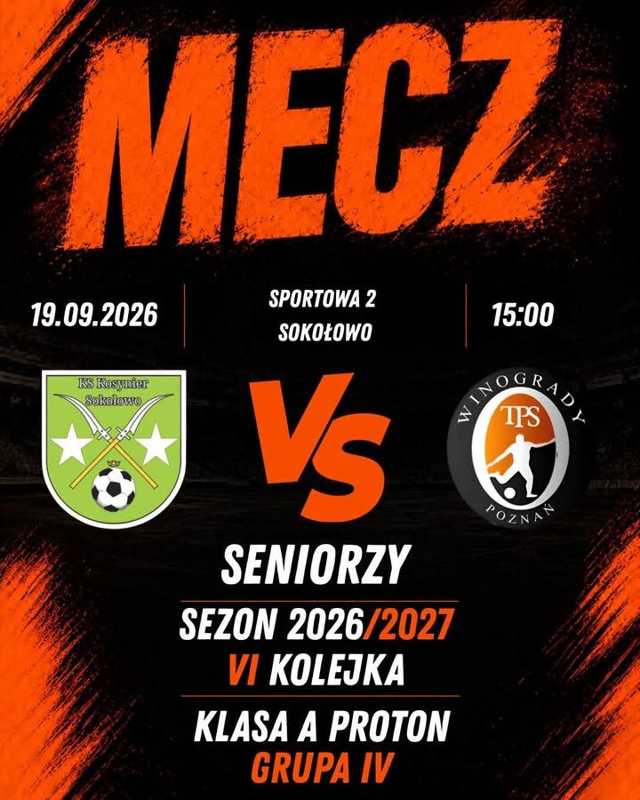 Trochę grania mamy w ten weekend 😁 🚌 Seniorzy 🆚 KS Kosynier Sokołowo ⏰ 15:00 🏠 R